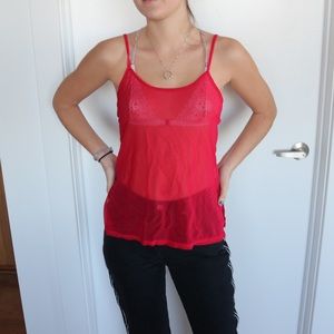 Red Sheer Top